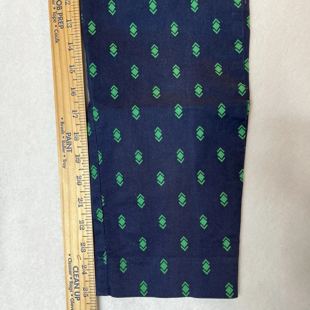 GAP Printed Slim Crop Chino Pants Navy Blue Green Mid Rise Career Office Women 6 - Picture 10 of 10